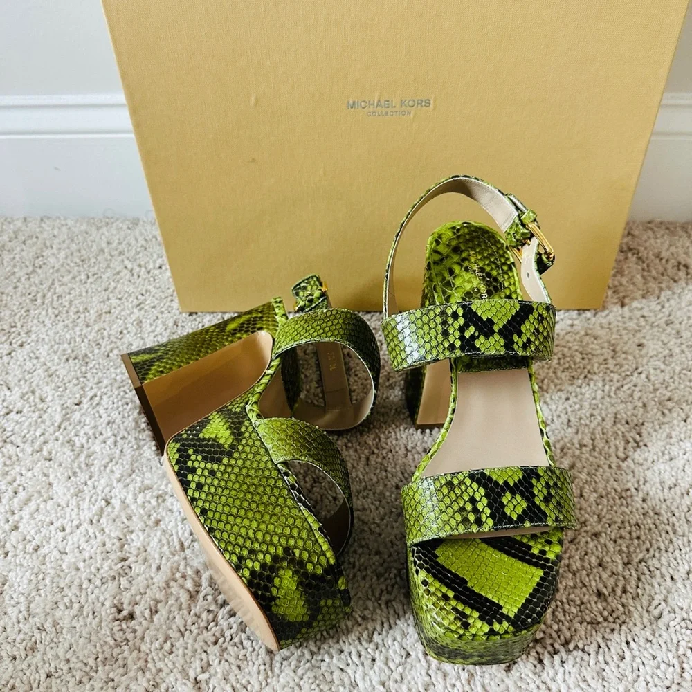 Michael Kors Collection Blair Genuine Python Snake Leather Size 38